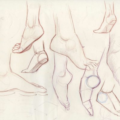 roberto osti drawing stereometry feet