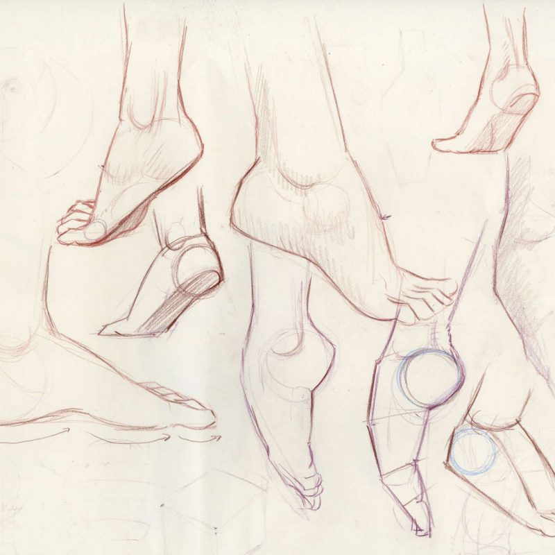 roberto osti drawing stereometry feet