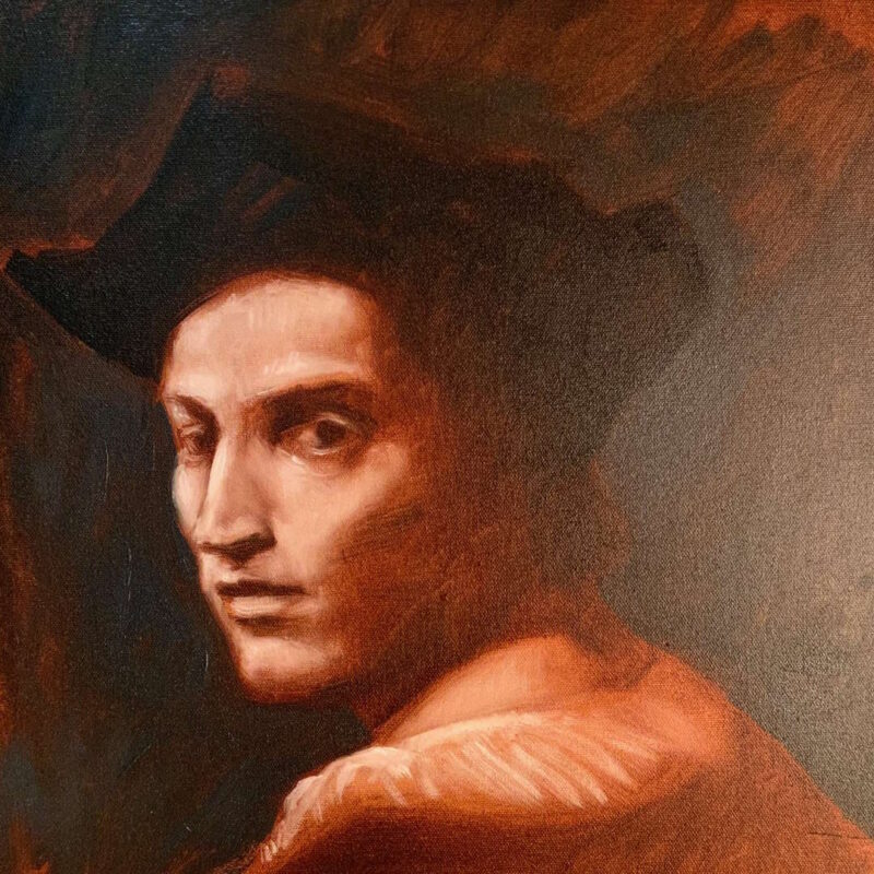 andrea del sarto, portrait of a young man. painting by roberto osti