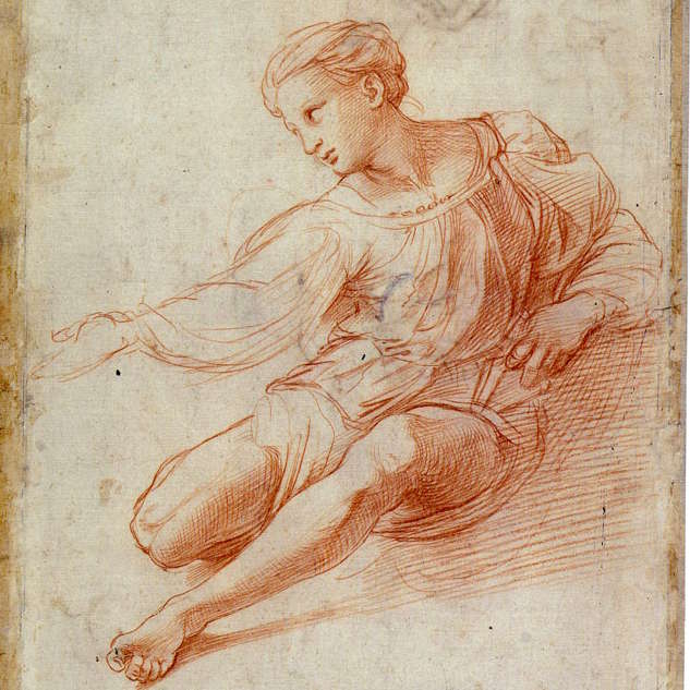 roberto osti drawing raphael Study Alba Madonna 1510